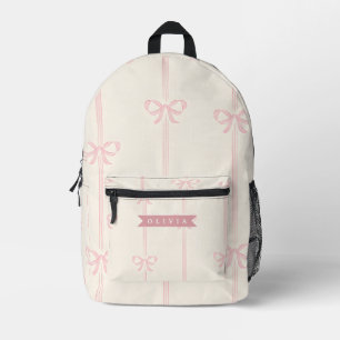Personalisiertes Rosa-Schleifen-Name-Geschenk Eleg Bedruckter Rucksack