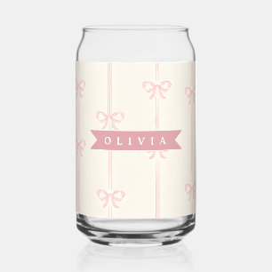 Personalisiertes Rosa-Schleifen-Namensgeschenk Ele Dosenglas