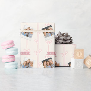 Personalisiertes rosa Schleifen Namensgeschenk Ele Geschenkpapier