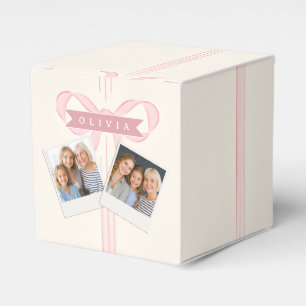 Personalisiertes rosa Schleifen Namensgeschenk Ele Geschenkschachtel