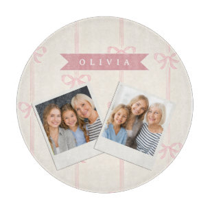 Personalisiertes rosa Schleifen Namensgeschenk Ele Schneidebrett