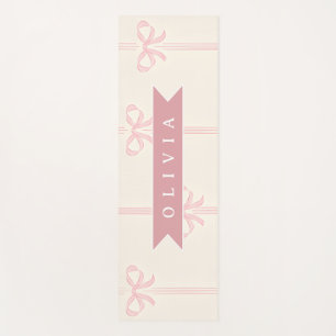 Personalisiertes rosa Schleifen Namensgeschenk Ele Yogamatte