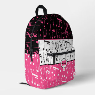 Personalisiertes rosa, schwarzweiß-farbenes Design Bedruckter Rucksack