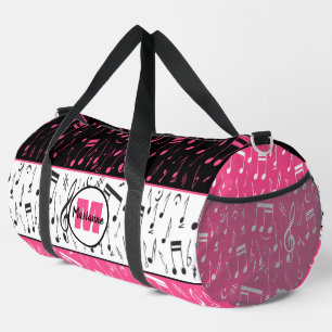 Personalisiertes rosa, schwarzweiß-farbenes Design Duffle Bag