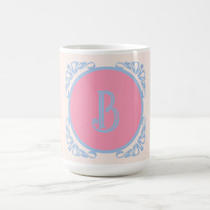 Personalisiertes Rosa und Blau Kaffeetasse