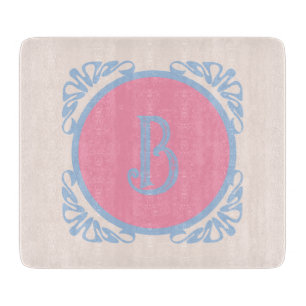 Personalisiertes Rosa und Blau Schneidebrett