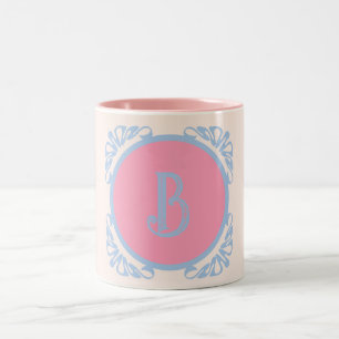 Personalisiertes Rosa und Blau Zweifarbige Tasse