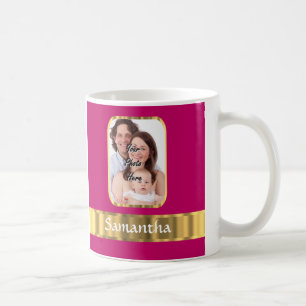 Personalisiertes Rosa und Gold Kaffeetasse