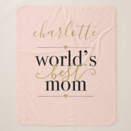 Personalisiertes Rosa und Gold Welten Beste Mama Sherpadecke