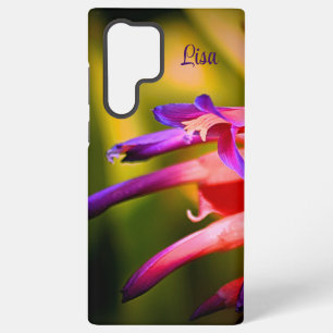 Personalisiertes Rosa und Lila Blume Samsung Fall Galaxy Hülle