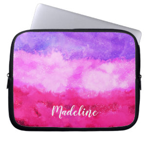 Personalisiertes Rosa und Lila Farbe Laptopschutzhülle