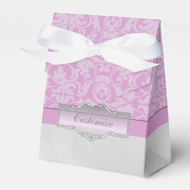 Personalisiertes Rosa und Weiße Damaskus - Zelt -  Geschenkschachtel (Vorderseite)