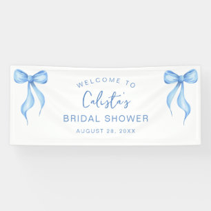 Personalisiertes, rosa weißes Bow-Brautparty Banner