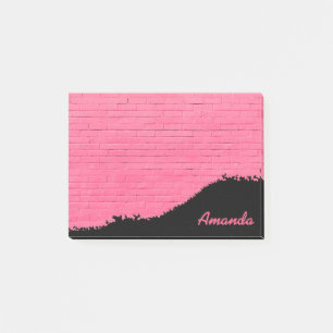 Personalisiertes rosa Ziegelmuster Post-it Klebezettel