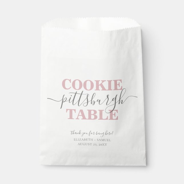 Personalisiertes rosafarbenes Cookie Geschenktütchen (Vorderseite)