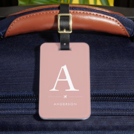 Personalisiertes rosafarbenes Monogramm-Gepäckanhä Gepäckanhänger