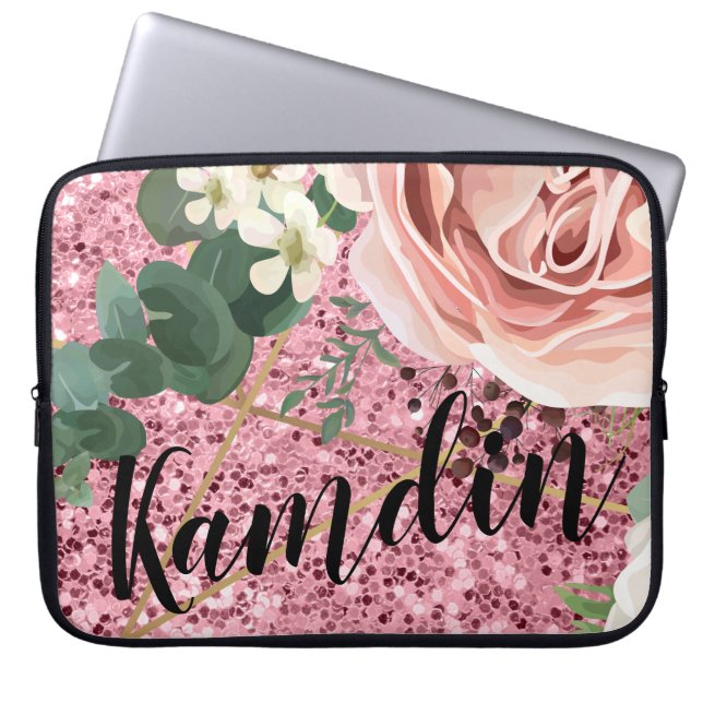 Personalisiertes Rose Gol. Laptopschutzhülle (Vorderseite)
