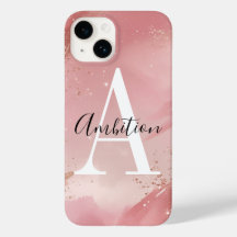 Personalisiertes Roségold-Glitter-Handygehäuse – M