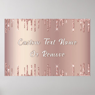 Personalisiertes Roségold-Glitterposter mit indivi Poster
