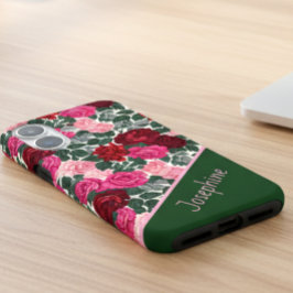 Personalisiertes Rosen-Blumen-iPhone-Case mit Name iPhone 16 Hülle