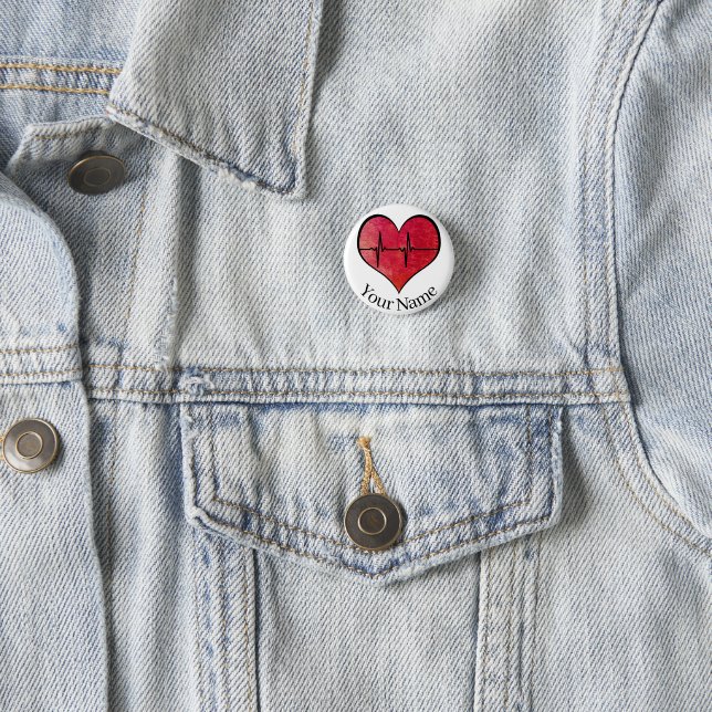 Personalisiertes Rot des Namen-EKG -- Button (Beispiel)