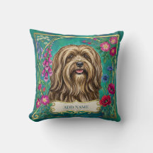 Personalisiertes Rot Goldenes Lhasa-Apso-Blumenkis