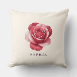 Personalisiertes Rot-Rosen-Wurfkissen Elegant Kissen