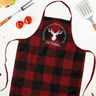 Personalisiertes Rot-Schwarz-Buffalo-Karo-Lumberja Schürze