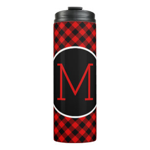 Personalisiertes Rot-Schwarz-Buffalo-Lumberjack-Ka Thermosbecher