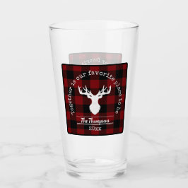 Personalisiertes Rot und Schwarz Buffalo Kariertes Glas