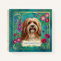 Personalisiertes Rot-Weiß-Lhasa-Apso-Quadrat-Notiz
