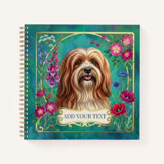 Personalisiertes Rot-Weiß-Lhasa-Apso-Viereck-Notiz Notizbuch
