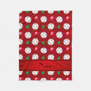 Personalisiertes rotes Baseballgeburtsmuster Fleecedecke