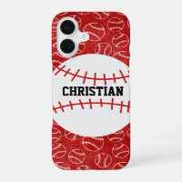 Personalisiertes rotes Baseballmuster mit Baseball