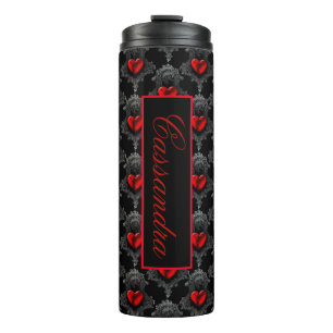 Personalisiertes rotes Goth-Herz Thermosbecher