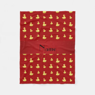 Personalisiertes rotes Gummientennamensmuster Fleecedecke