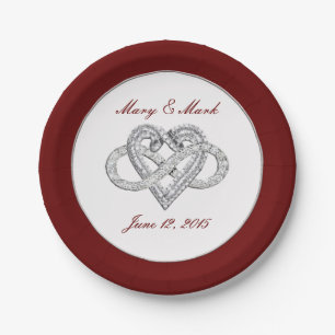 Personalisiertes Rotes Halbdunkel 7" Papierplatte Pappteller