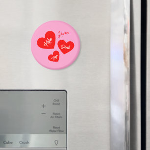Personalisiertes Rotes Herz Rosa Mutter Magnet