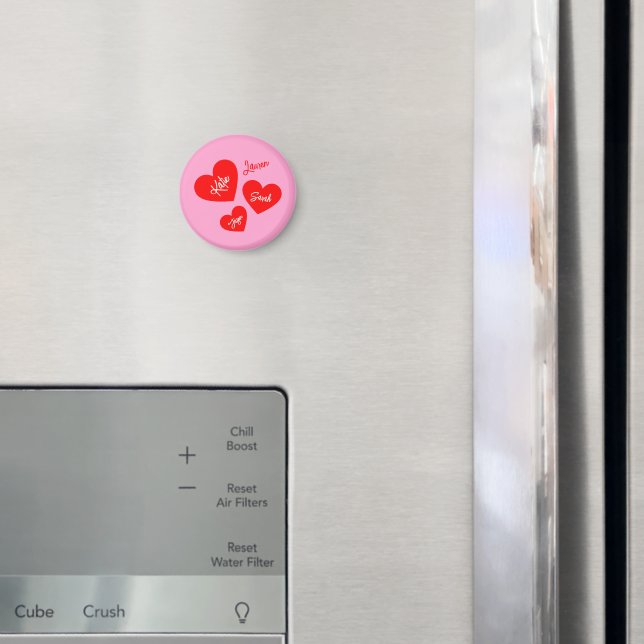 Personalisiertes Rotes Herz Rosa Mutter Magnet (In Situ (Kühlschrank))