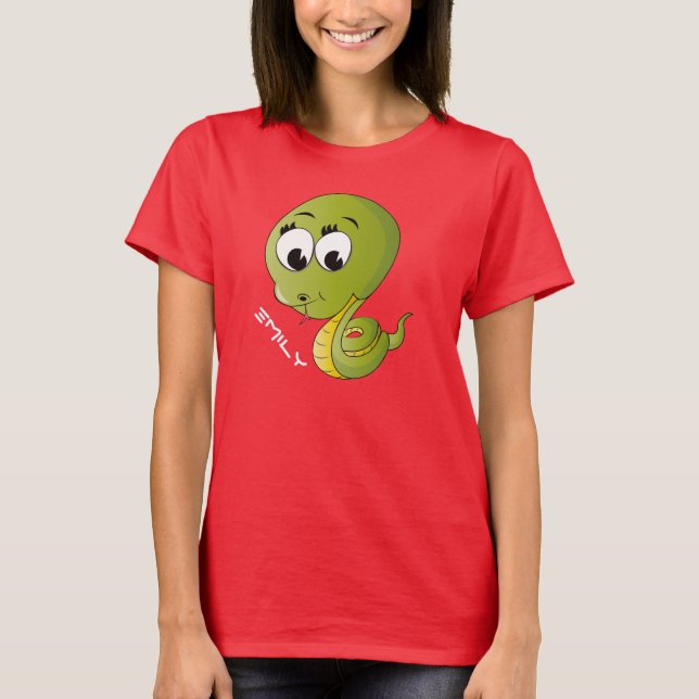 Personalisiertes rotes Jahr des Schlangen-Shirts T-Shirt (Vorderseite)