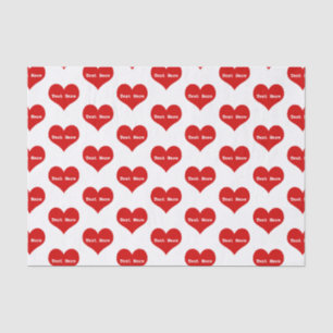Personalisiertes rotes Liebesherz Seidenpapier