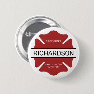 Personalisiertes Rotes Logo-Symbol für den Feuerwe Button