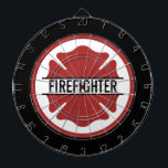 Personalisiertes Rotes Logo-Symbol für den Feuerwe Dartscheibe<br><div class="desc">Personalisierte Feuerwehrleute Rote Logos Symbol Feuer Rettungsdienst Geschenke!</div>