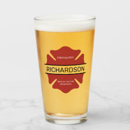 Personalisiertes Rotes Logo-Symbol für den Feuerwe Glas