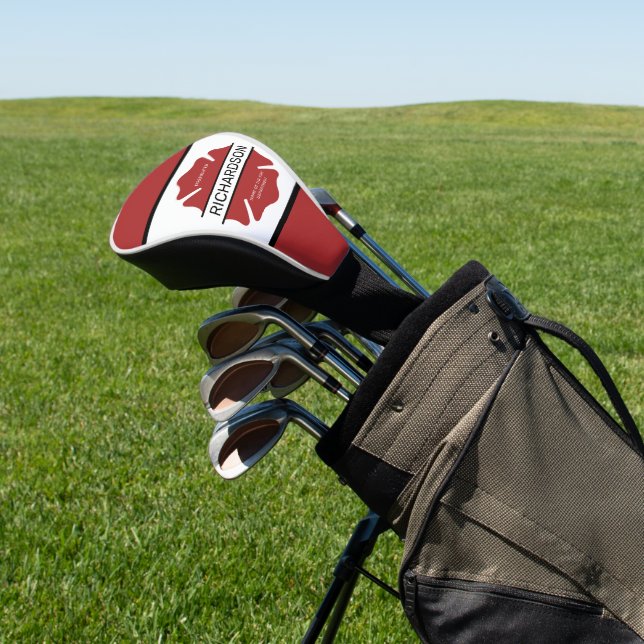 Personalisiertes Rotes Logo-Symbol für den Feuerwe Golf Headcover (In SItu)