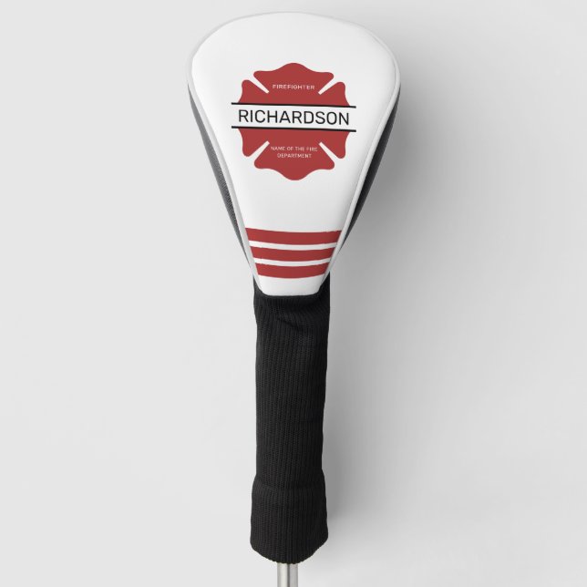 Personalisiertes Rotes Logo-Symbol für den Feuerwe Golf Headcover (Vorderseite)