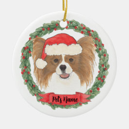 Personalisiertes Rotes Papillon Keramik Ornament