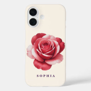 Personalisiertes rotes Rosen-Handyhülle Elegant Ro iPhone 16 Hülle