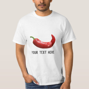 Personalisiertes rotes, scharfes Chili-Pepper-T-Sh T-Shirt