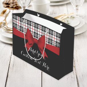 Personalisiertes rotes Schleifenband Schwarz Tarta Große Geschenktüte